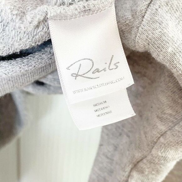 Rails Grey Heather Ruffle Tie Sleeve Crew Neck Marilyn Top Size Medium - Picture 6 of 8